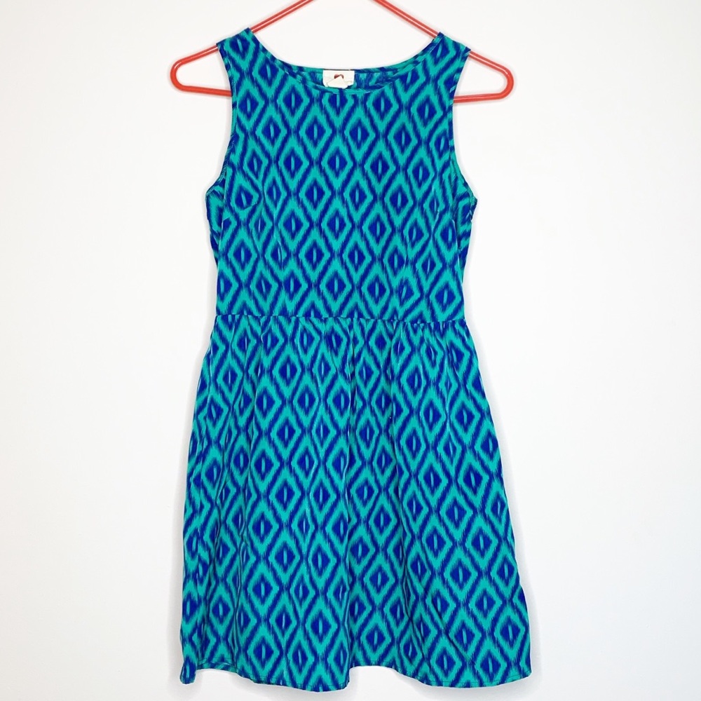 One Clothing royal blue and teal green dress